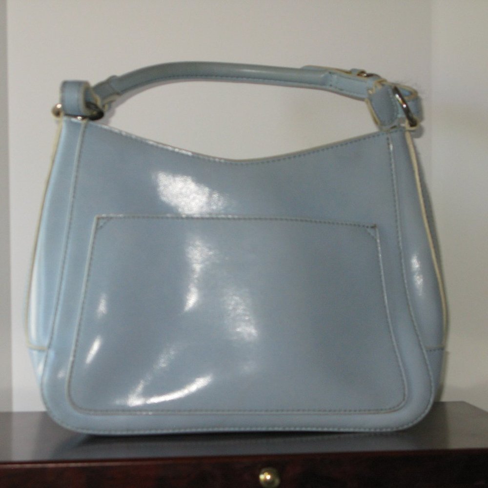 Sanitized Leather Light Blue Handbag